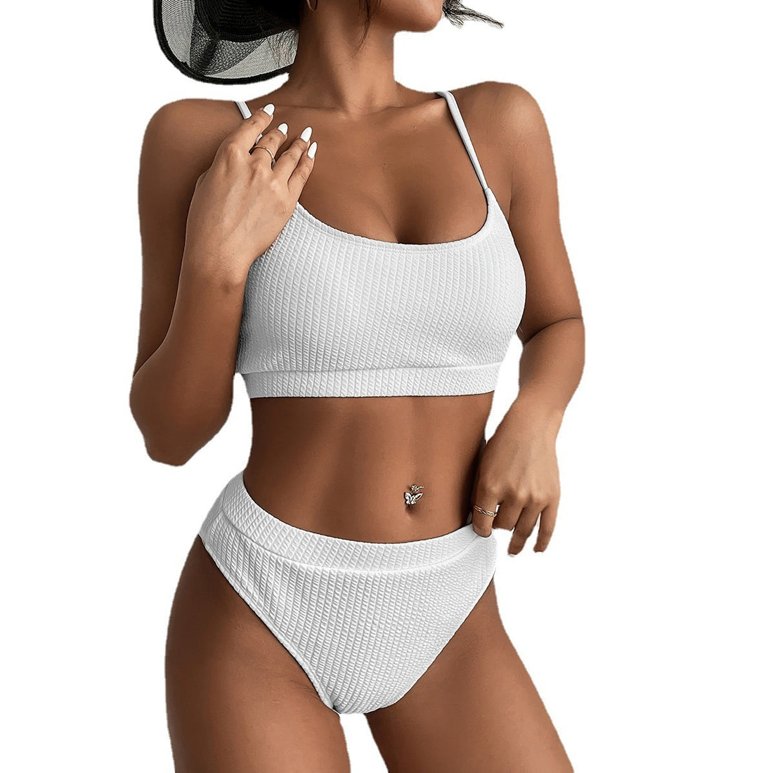 High Waist Bikini Swimwear Women Swimsuit New Push Up Biquini Ribbed Bathing Set