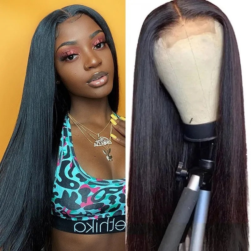 Natural Lace Front Wig Medium Long Straight Hair