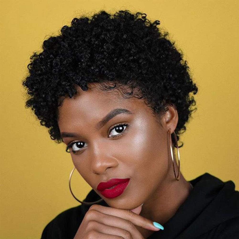 Fashion Trend Short Curly Hair African Small Curly Ladies Wig