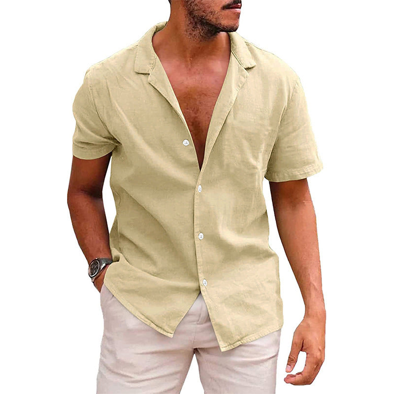 Men's Tops Casual Button Down Shirt Short  Shirt Summer Mens Clothing