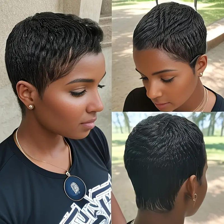 Women's Brazilian Remy Real Hair, Natural Color, Short Straight Hair