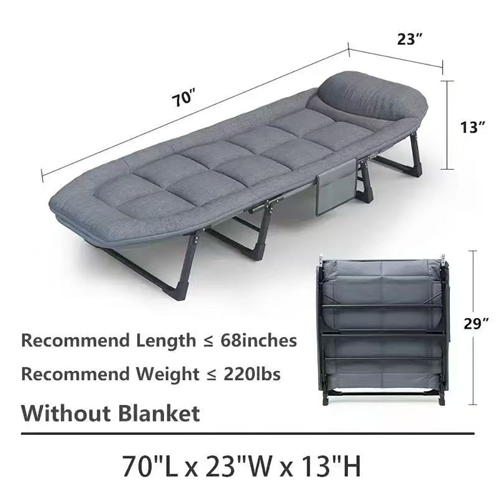 Portable Folding Bed With Built In Cushion Pillow