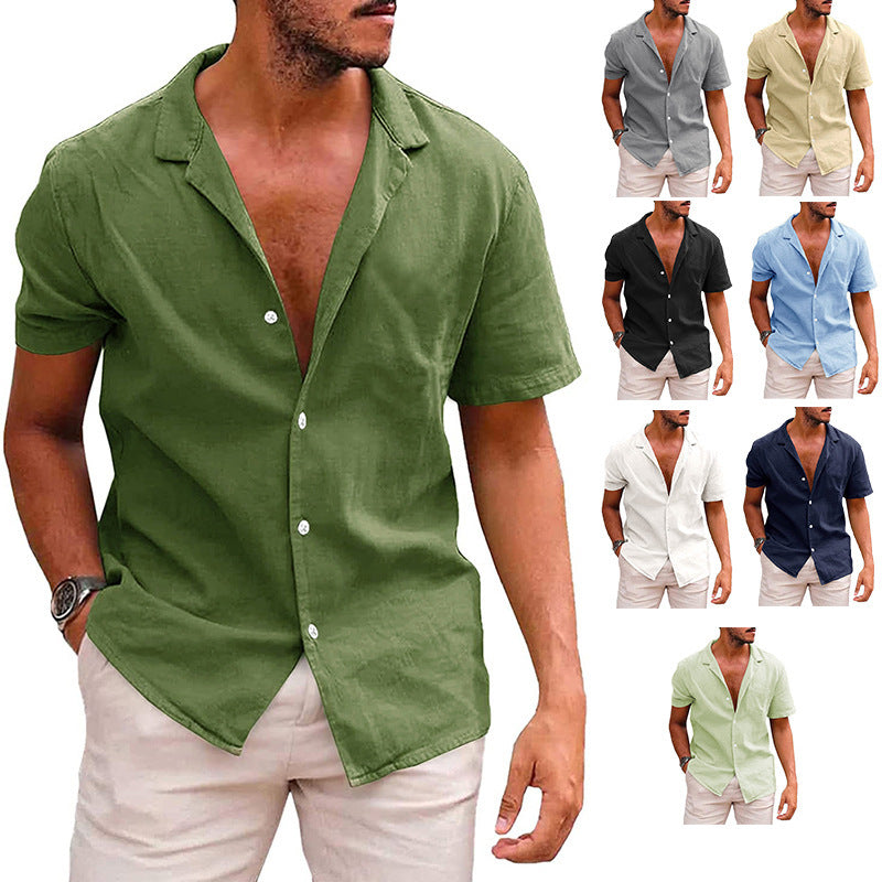 Men's Tops Casual Button Down Shirt Short  Shirt Summer Mens Clothing