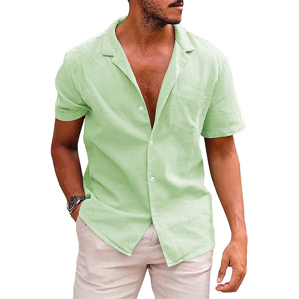 Men's Tops Casual Button Down Shirt Short  Shirt Summer Mens Clothing