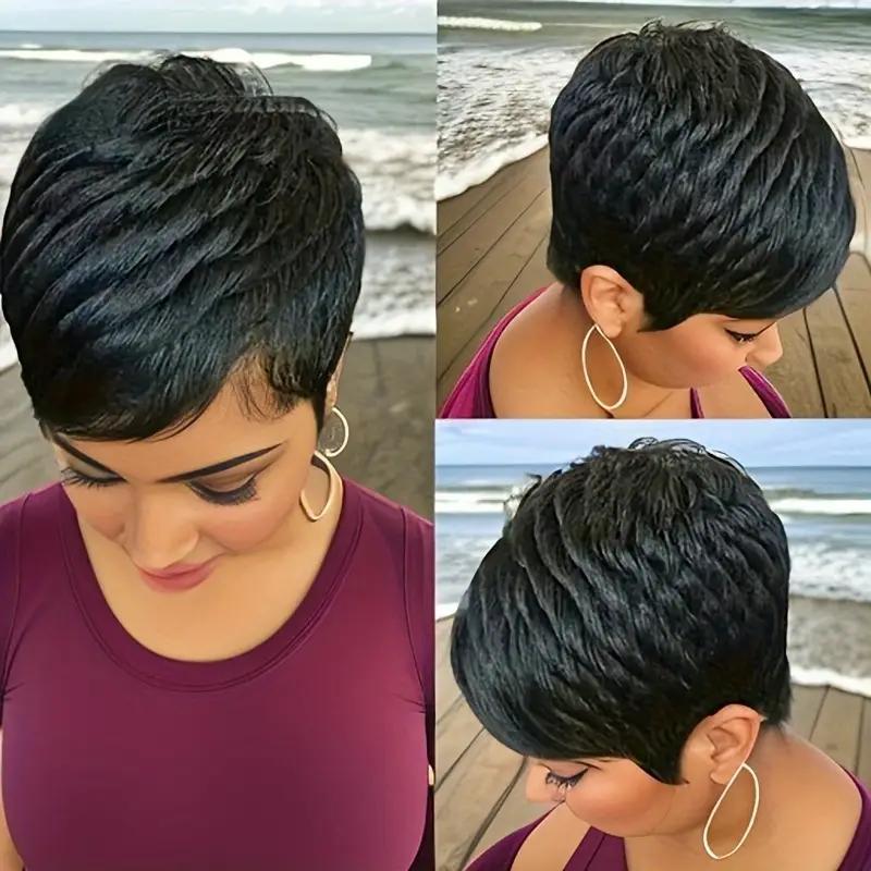 Women's Brazilian Remy Real Hair, Natural Color, Short Straight Hair