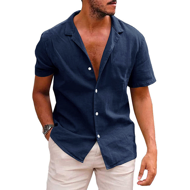 Men's Tops Casual Button Down Shirt Short  Shirt Summer Mens Clothing