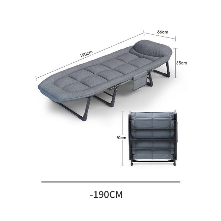 Portable Folding Bed With Built In Cushion Pillow