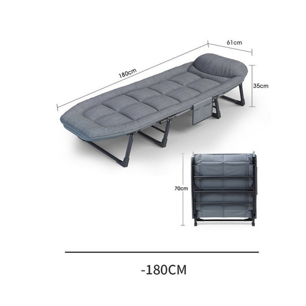 Portable Folding Bed With Built In Cushion Pillow