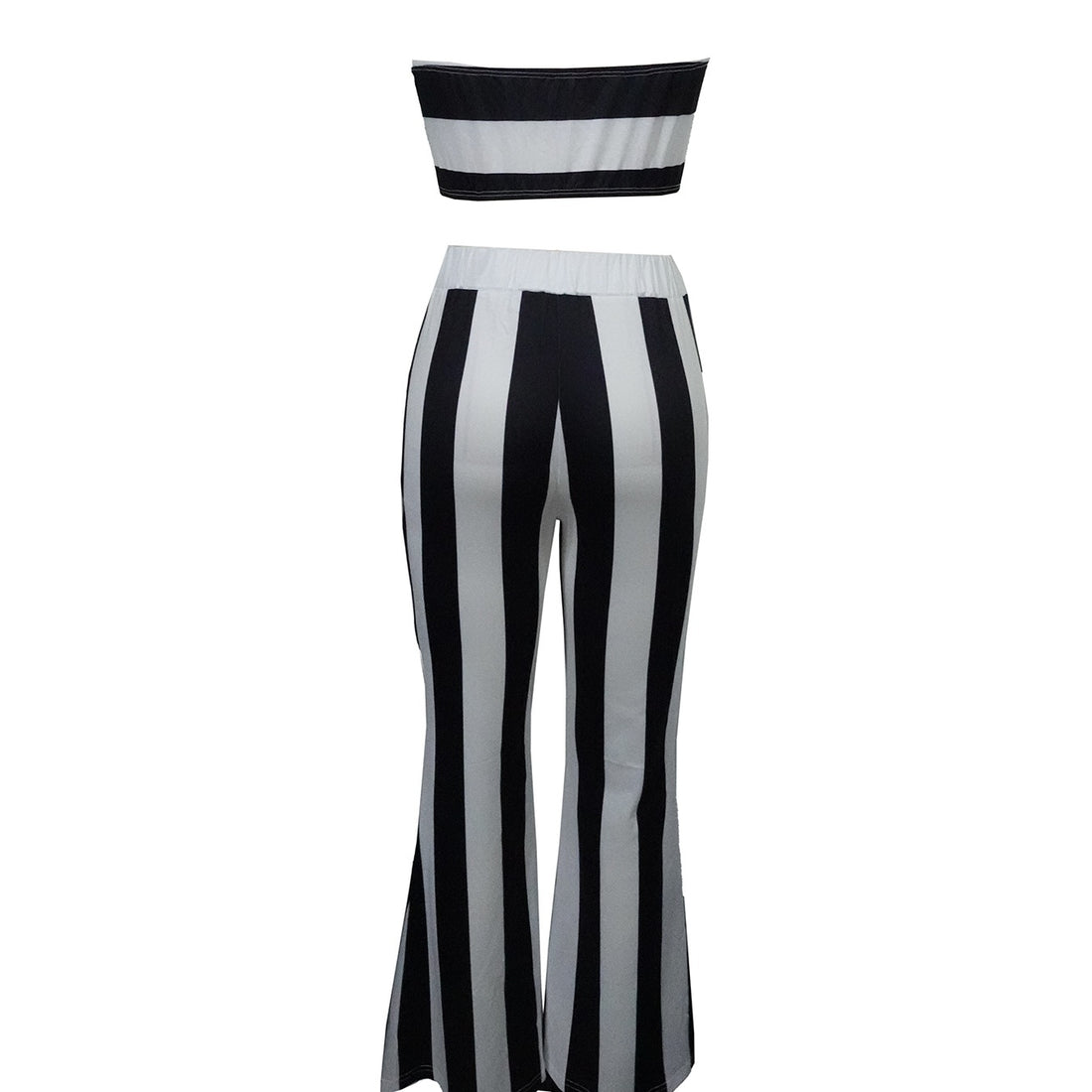 Women's Striped Camisole Vest Slim Fit Flared Pants Set